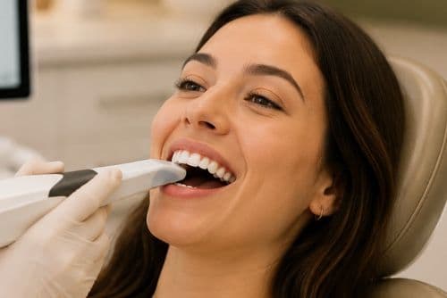 Patient smiling during an Invisalign scan at Martina Collins Dental Clinic